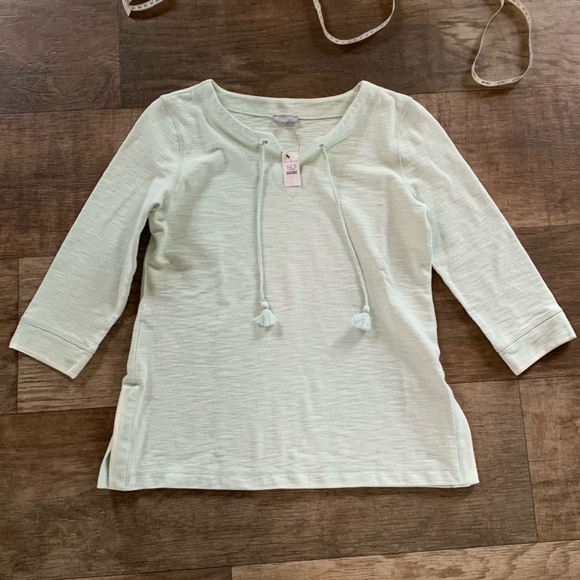 New T by Talbots V neck tassel front sweater - Picture 5 of 7